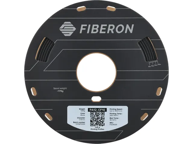 PA12-CF10 1,75mm zwart 0,5kg Fiberon 3D Filament