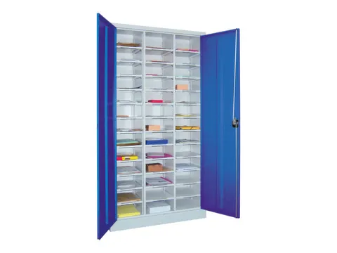 Postsorteerkast met Deuren HxBxD 1950x1000x400mm Ral7035 Front Ral5010