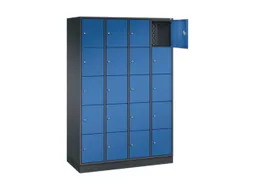 lockerkast,HxBxD 1950x1220x500mm,4x5vakken,cil.-slot,sokkel