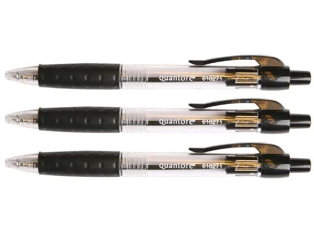 Balpen Quantore Grip drukknop zwart medium