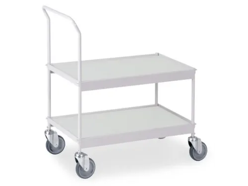 Universele Wagen 150kg Lxb 660x335mm 2 Etages Met Beugel Zilvergrijs