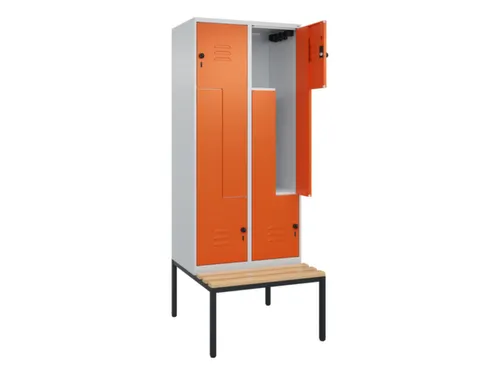 Z-garderobekast,HxBxD 2120x800x815mm,4vak,vak B 400mm,draaigrendel