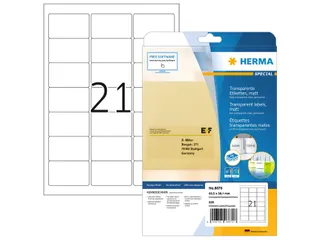 HERMA 8670 Transparante folie-etiketten Mat A4 63,5x38,1mm 525 stuks - 1