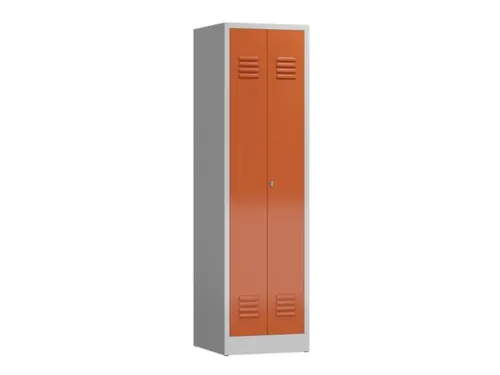 Lockerkast 1800x500x500mm 2 vakken, klinksluiting, RAL3000