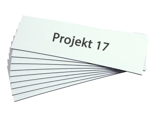 bord,HxB 40x150mm,achterzijde magnetisch,folie,wit