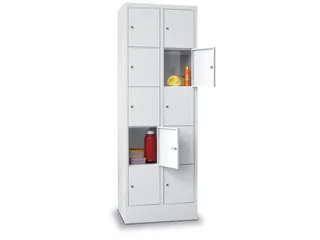 lockerkast,HxBxD 1850x600x500mm,2x5vakken,RAL7035,front RAL7016 - 1