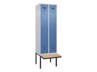 locker met bank,HxBxD 2120x600x815mm,2vak,vak B 300mm,cilinderslot - 2