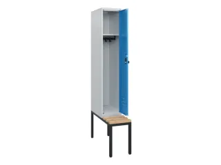 locker met bank,HxBxD 1950x300x815mm,1vak,vak B 300mm,draaigrendel - 2