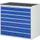 ladekast 1035x1145x650mm 7laden cilinderslot RAL7035 RAL5010 metaal