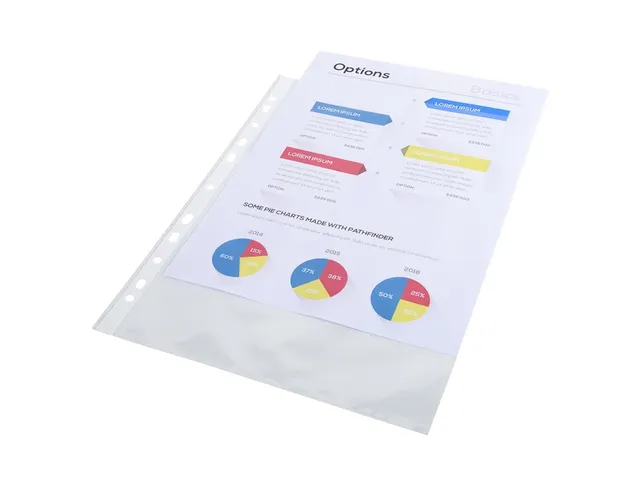 Zakje Met 10 L-Mappen Gladde Polypropyleen 0.12mm A4 Transparant