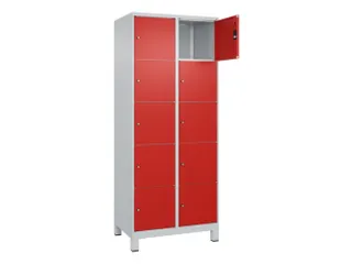 lockerkast,HxBxD 1950x800x500mm,2x5vakken,vak B 400mm,cil.-slot,voeten - 1