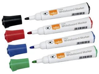Viltstift Nobo Whiteboard Glide Rond Assorti 3mm Blister à 4st - 4