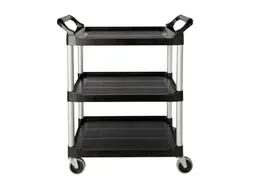 Serveerwagen Rubbermaid met 10cm zwenkwielen zwart