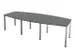 vergadertafel,HxBxD 740x2800x1200mm,vatvormig,MS-donkergrijs