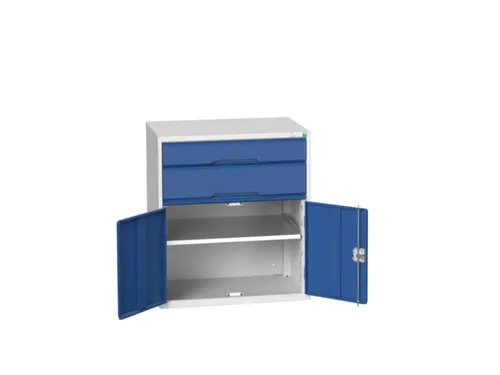 ladekast HxBxD 900x800x550mm 2laden 2deuren RAL7035 front RAL5010