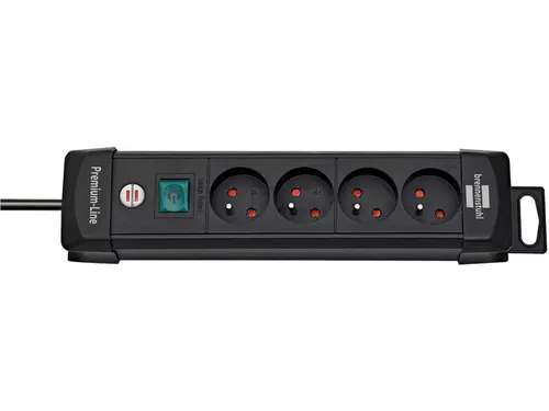 Stekkerdoos Brennenstuhl Premium 4vdig H05VV-F 3G1.5 1.8m zwart FR/BE