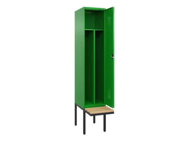 locker met bank,voor scheiding van kleding,HxBxD 2120x400x815mm,1vak