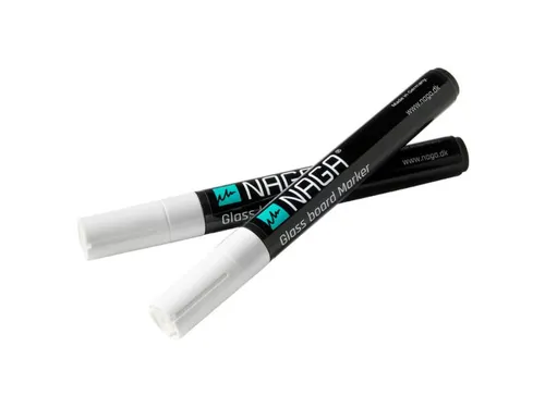Glasbordmarker 4,5mm Naga set a 2st. wit