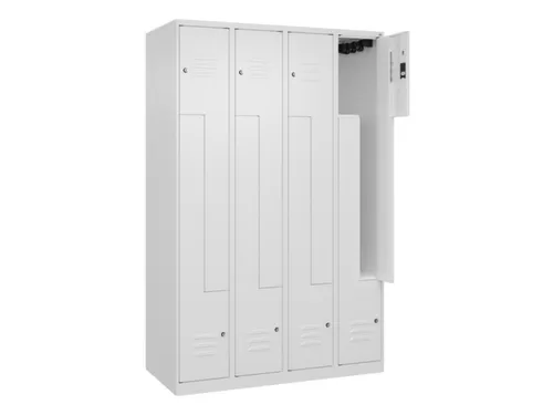 Z-garderobekast,HxBxD 1850x1200x500mm,vak B 150/300mm,cil.-slot