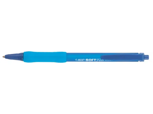 Balpen Bic soft feel grip clic medium blauw