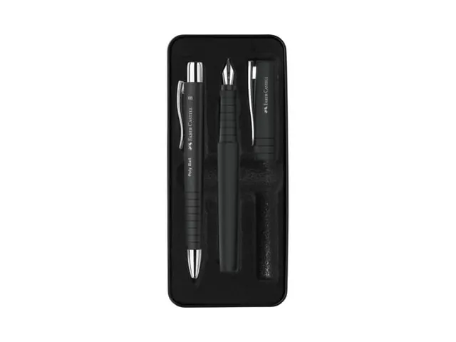 Balpen en Vulpen Faber-Castell Poly Pen in giftbox black