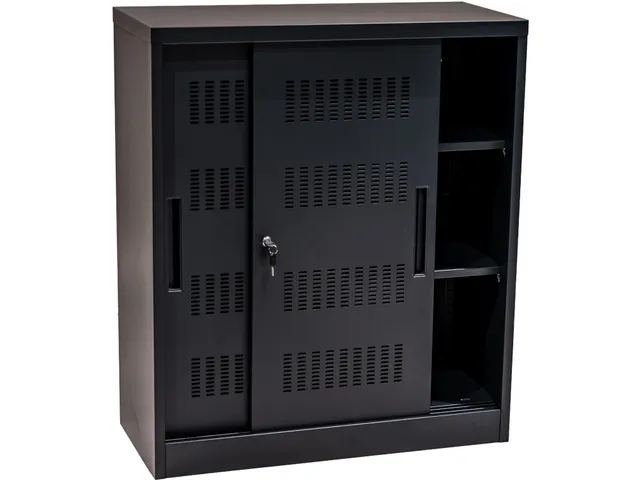 Euroseats Schuifdeurkast 105x90x40cm Zwart