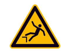 waarschuwingsbord,v. binnen/buiten,Waarschuwing voor valgevaar