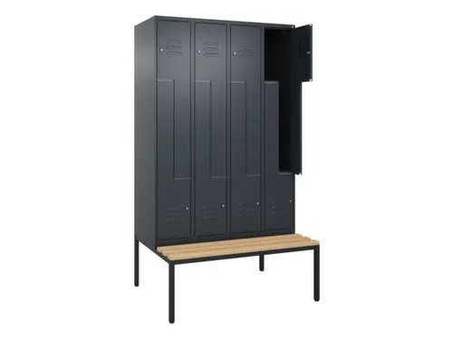 Z-garderobekast,HxBxD 2120x1200x815mm,8vak,vak B 300mm,cil.-slot