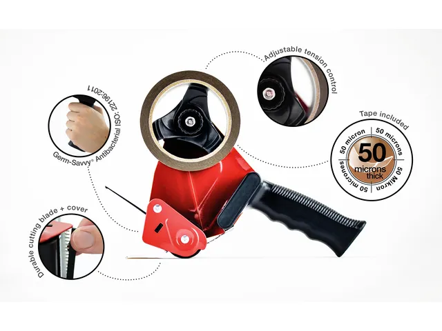 Verpakkingstape dispenser Rapesco Germ-Savvy 960 antibacterieel met br