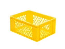Euronorm-stapelbak 15l 175x400x300mm Wanden/bodem Opengewerkt Geel
