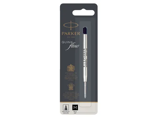 Balpenvulling Parker Quinkflow medium zwart blister à 1 stuk
