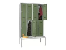 banklocker,dubbeldeks,HxBxD 2150x1200x800mm,RAL7035,front RAL6011