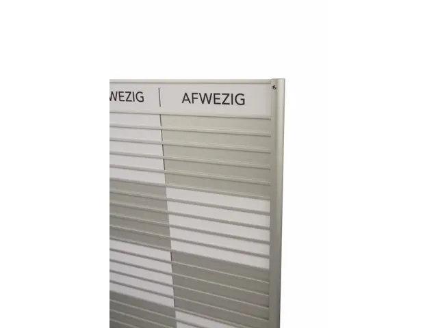 Menoor In-Uit bord 20 namen Aluminium Aanwezig/Afwezig Wit