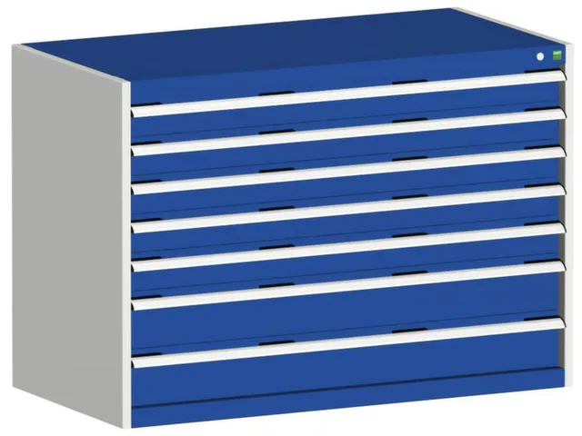 ladekast 900x1300x650mm 7laden zware lasten RAL7035 front RAL5010