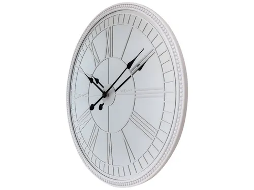 Spiegelklok - 56cm - Stille wandklok - Landelijk - Wit - NeXtime - "Cl