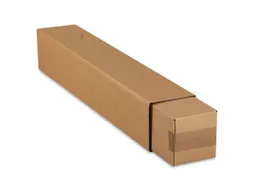 Verzendkoker Vierkant Telescoop 300x150x800-1500mm Bruin Deksel 10 st.