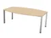 vergadertafel HxBxD 74x200x120/80cm vatvormig NE-esdoorn 4voeten alu