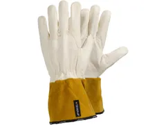 Tegera 11CVA lederen lashandschoenen, geel/wit, maat 8, per 12 paar