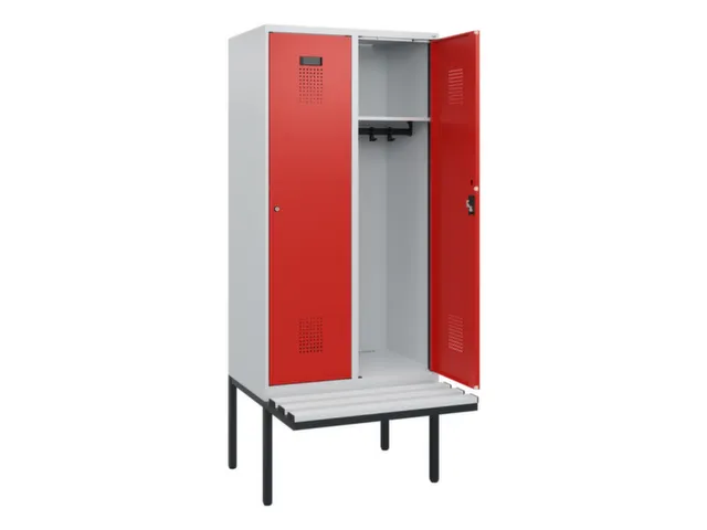 locker met bank,HxBxD 1950x800x815mm,2vak,vak B 400mm,cilinderslot