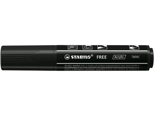 Acrylmarker STABILO Free Acrylic T800C zwart 2-10mm