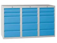 ladekast HxBxD 900x1500x500mm 15laden RAL7035 front RAL5012