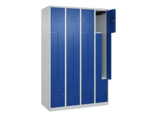 Z-garderobekast,HxBxD 1850x1200x500mm,vak B 150/300mm,cil.-slot - 2