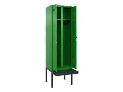 locker met bank,voor scheiding van kleding,HxBxD 2120x600x815mm,2vak