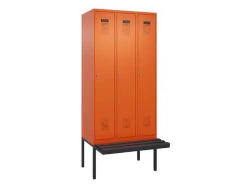 locker met bank,voor scheiding van kleding,HxBxD 2120x900x815mm,3vak