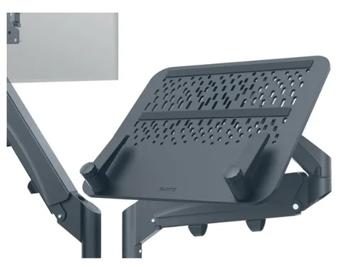 Monitor- en laptoparm Leitz Ergo ruimtebesparend dubbel donkergrijs