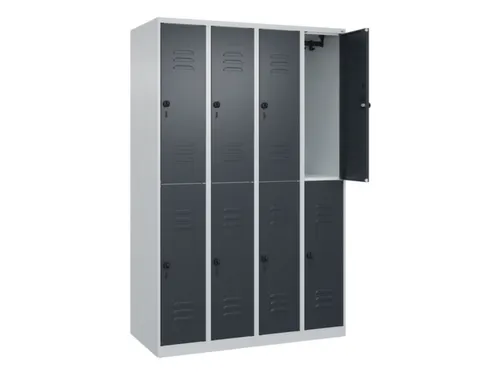 dubbeldekse locker,HxBxD 1850x1200x500mm,4x2vak.,vak B 300mm