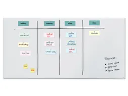Glasmagneetbord XL Sigel mat super wit 2000x1000x18mm 2 magn