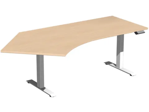 Av. régl. él. hauteur bureau d'angle HxlxP 730-1230x2166x1130mm