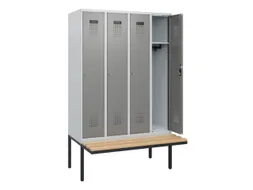 locker met bank,HxBxD 1950x1200x815mm,4vak,vak B 300mm,cilinderslot
