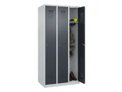 locker,HxBxD 1850x900x500mm,3vak,vak B 300mm,cil.-slot,staand op vloer